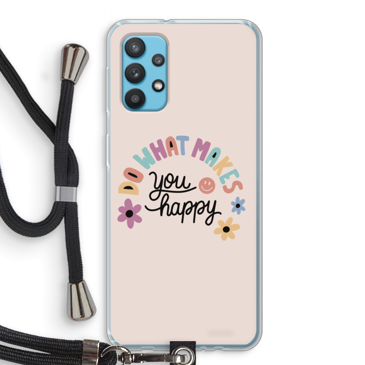Happy days: Samsung Galaxy A32 4G Transparant Hoesje met koord