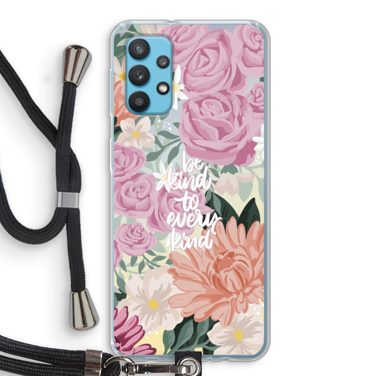 Kindness matters: Samsung Galaxy A32 4G Transparant Hoesje met koord