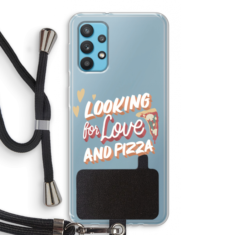 Pizza is the answer: Samsung Galaxy A32 4G Transparant Hoesje met koord