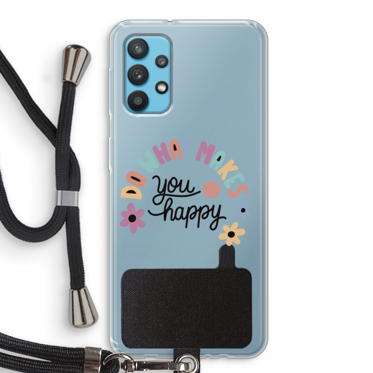 Happy days: Samsung Galaxy A32 4G Transparant Hoesje met koord
