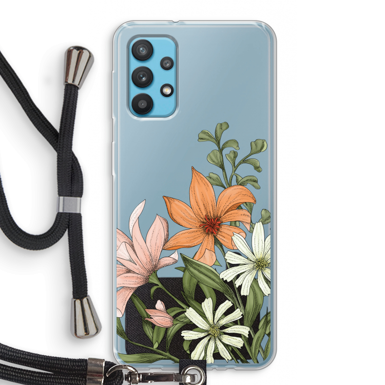 Floral bouquet: Samsung Galaxy A32 4G Transparant Hoesje met koord