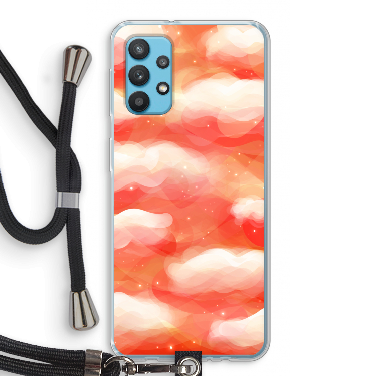 Lichte Wolken: Samsung Galaxy A32 4G Transparant Hoesje met koord