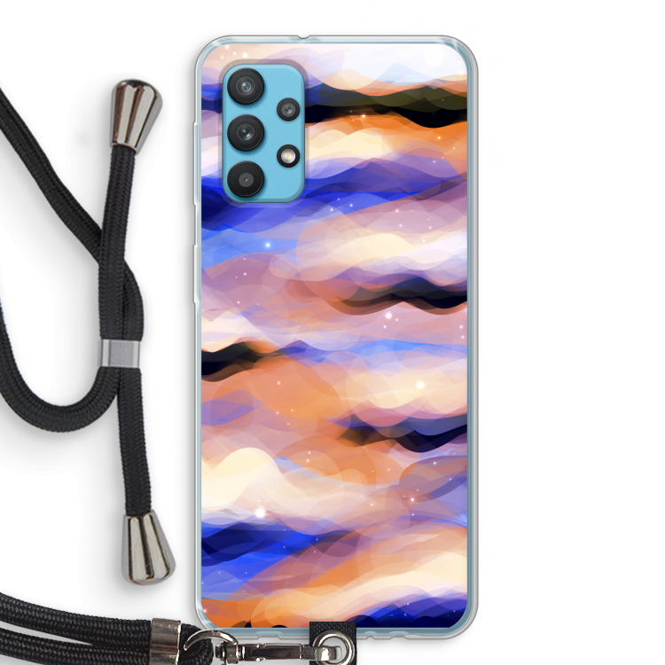 Donkere Wolken: Samsung Galaxy A32 4G Transparant Hoesje met koord