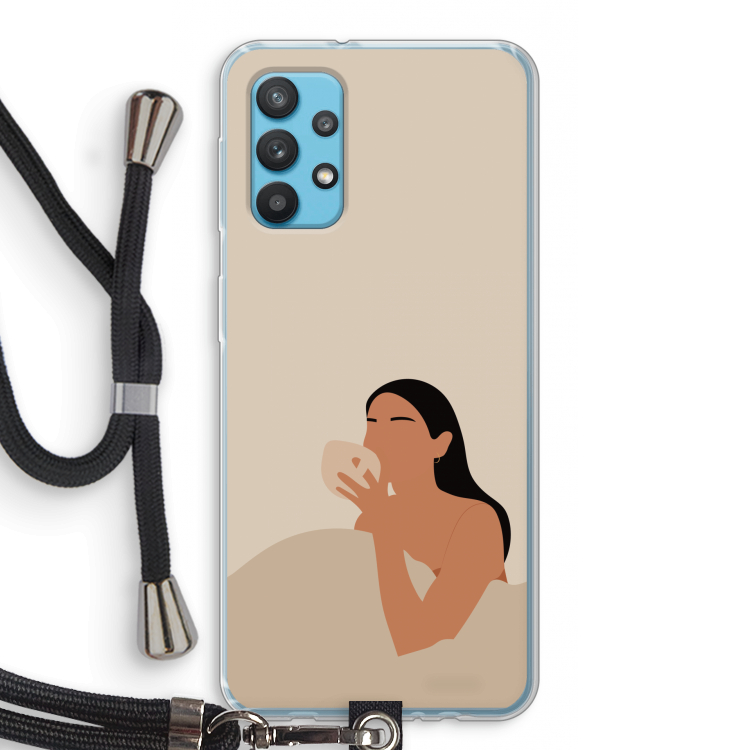 Fresh coffee: Samsung Galaxy A32 4G Transparant Hoesje met koord