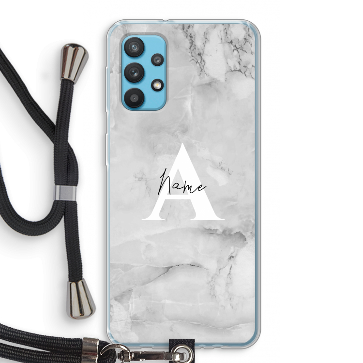 Ivory Marble: Samsung Galaxy A32 4G Transparant Hoesje met koord
