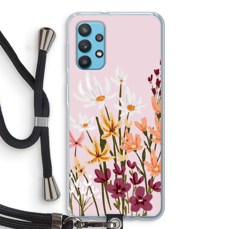 Painted wildflowers: Samsung Galaxy A32 4G Transparant Hoesje met koord