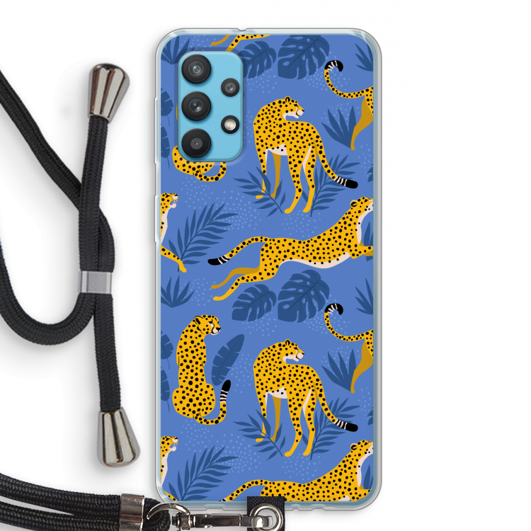Luipaard: Samsung Galaxy A32 4G Transparant Hoesje met koord