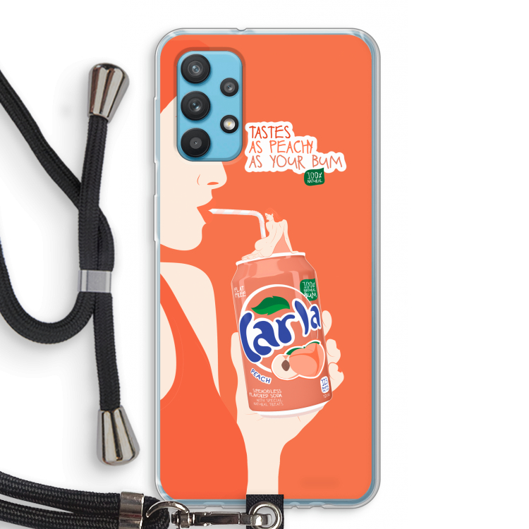 Peach please!: Samsung Galaxy A32 4G Transparant Hoesje met koord