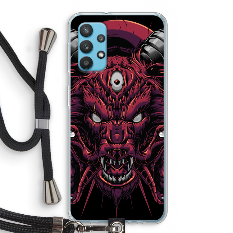 Hell Hound and Serpents: Samsung Galaxy A32 4G Transparant Hoesje met koord