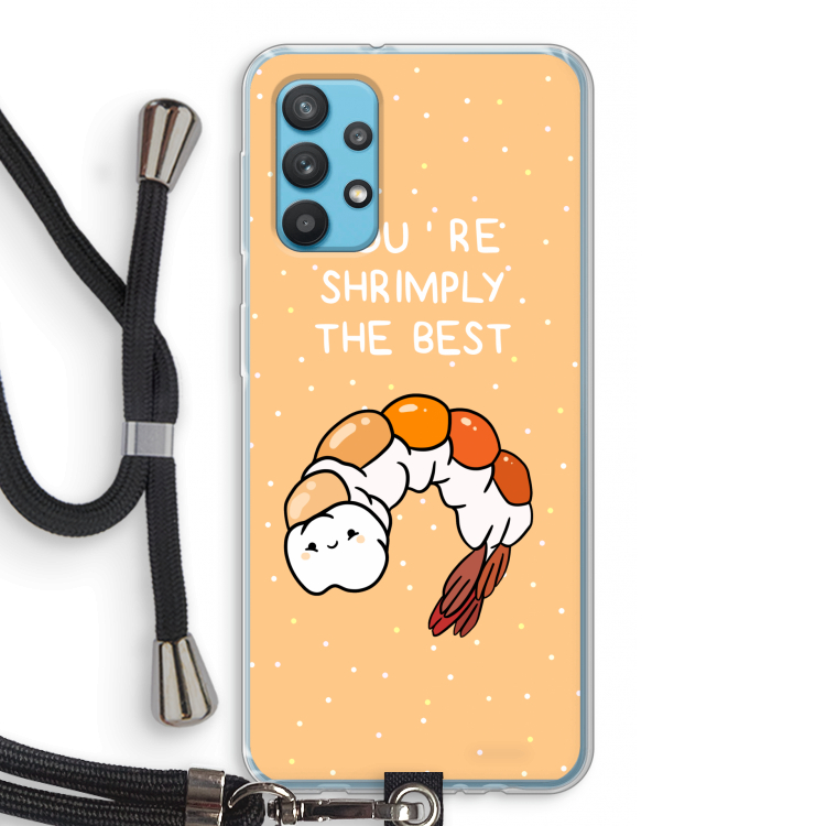 You're Shrimply The Best: Samsung Galaxy A32 4G Transparant Hoesje met koord