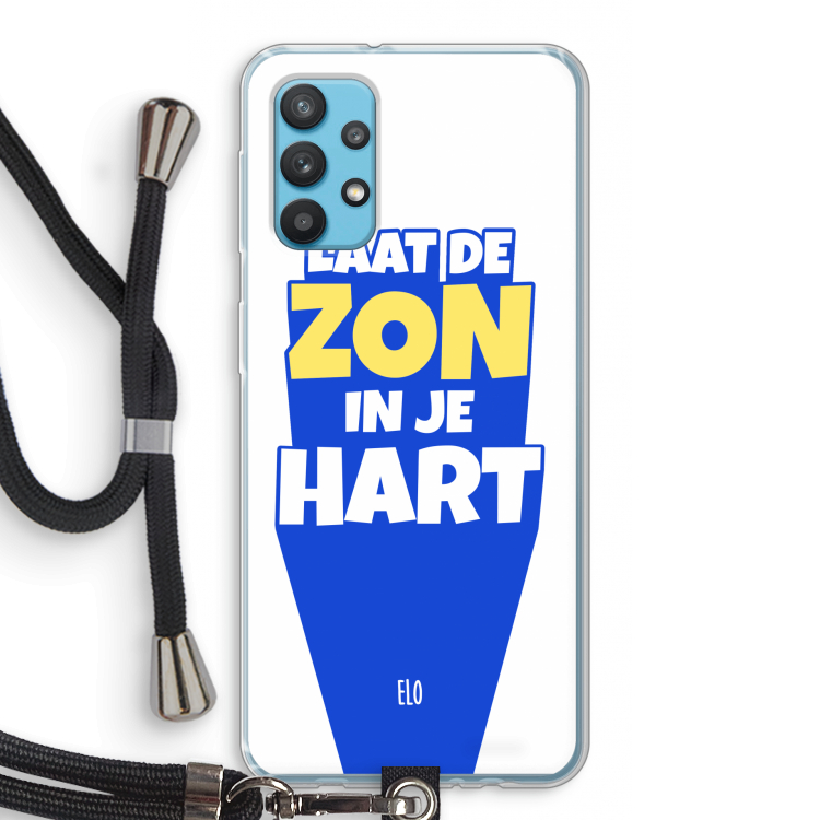 Laat de zon in je hart: Samsung Galaxy A32 4G Transparant Hoesje met koord