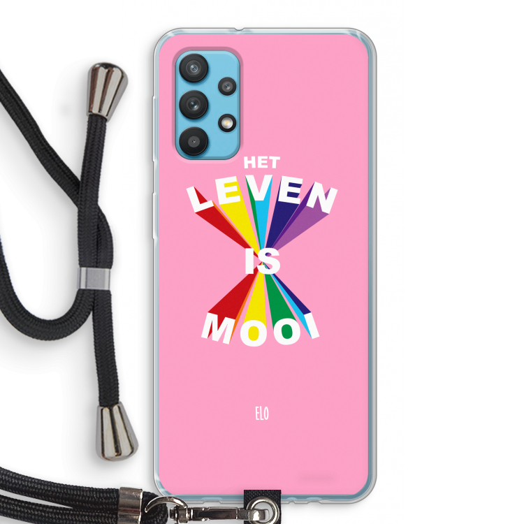 Het Leven Is Mooi: Samsung Galaxy A32 4G Transparant Hoesje met koord