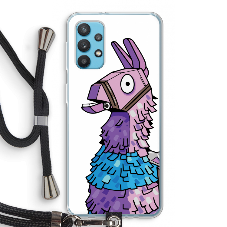 Lama: Samsung Galaxy A32 4G Transparant Hoesje met koord