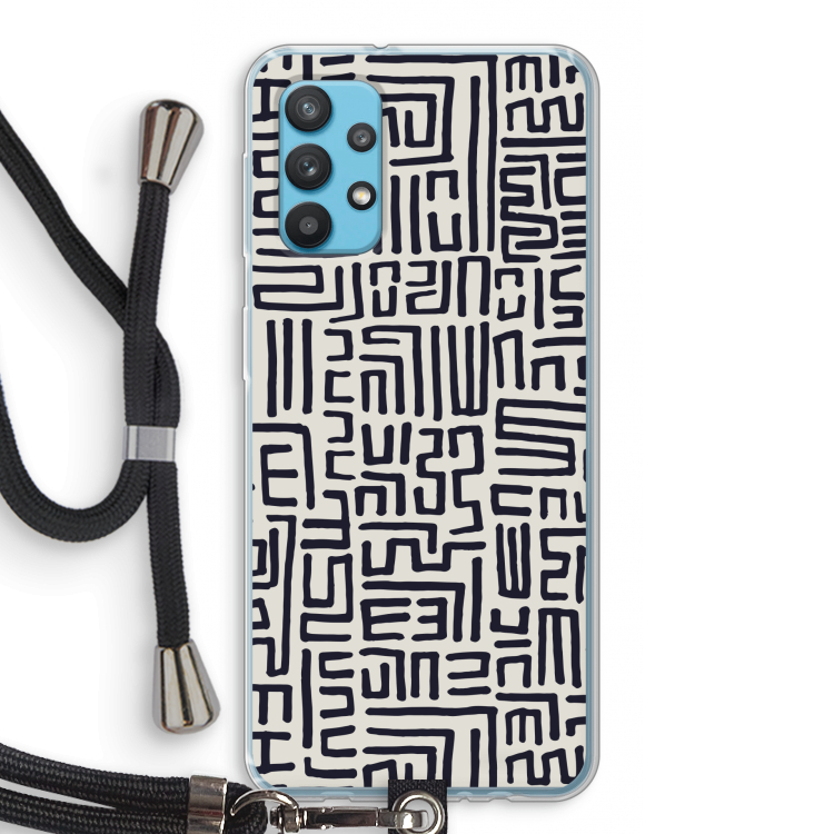 Moroccan Print: Samsung Galaxy A32 4G Transparant Hoesje met koord