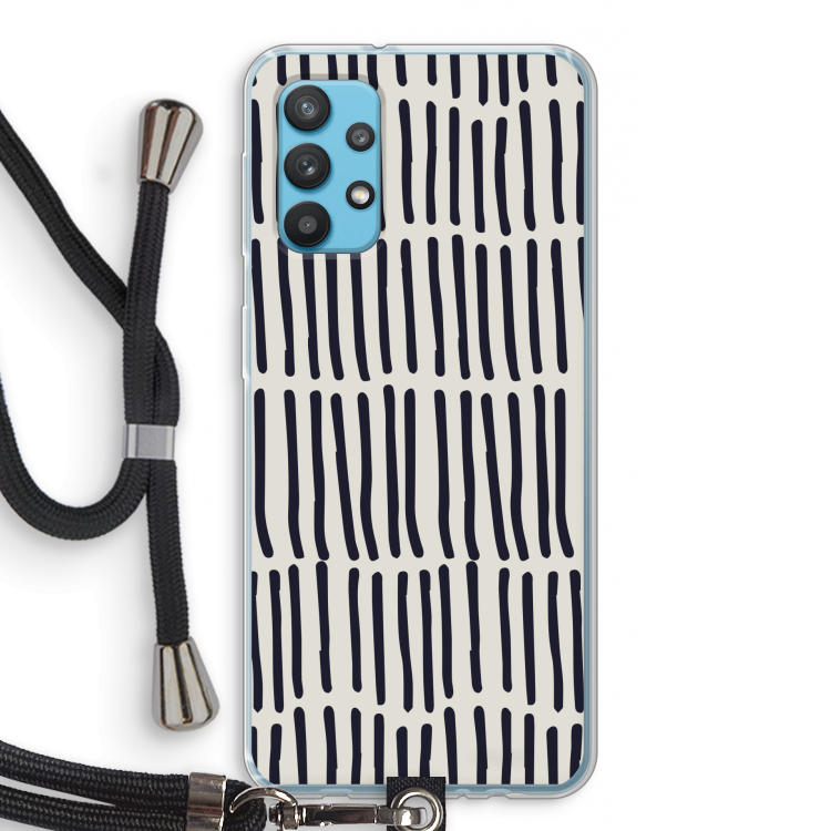 Moroccan stripes: Samsung Galaxy A32 4G Transparant Hoesje met koord