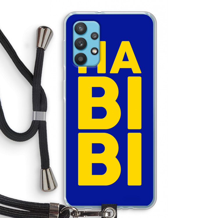 Habibi Blue: Samsung Galaxy A32 4G Transparant Hoesje met koord