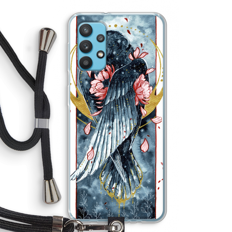 Golden Raven: Samsung Galaxy A32 4G Transparant Hoesje met koord