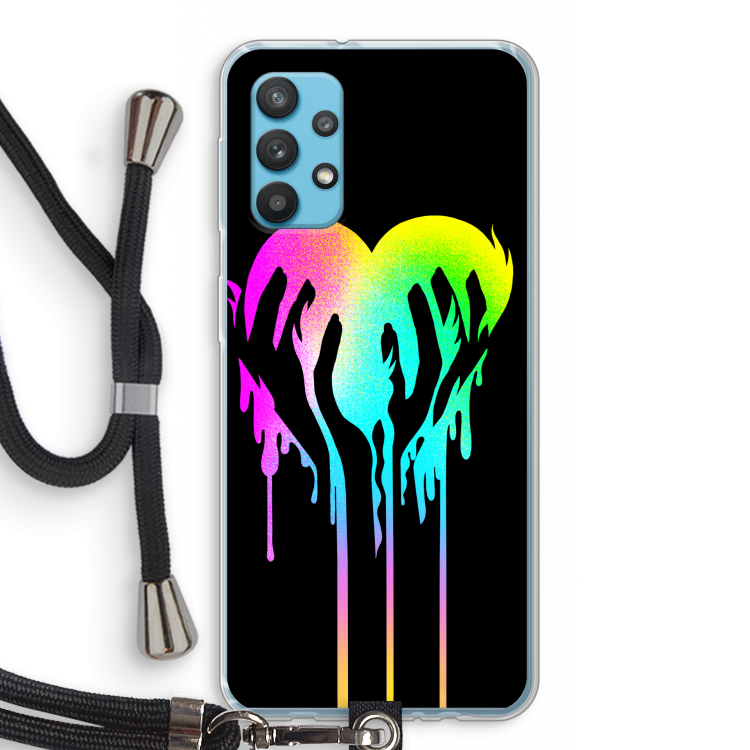 Hold My Heart: Samsung Galaxy A32 4G Transparant Hoesje met koord