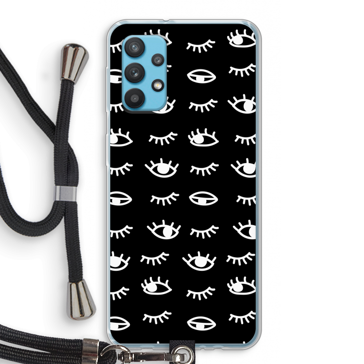 Eye pattern #3: Samsung Galaxy A32 4G Transparant Hoesje met koord