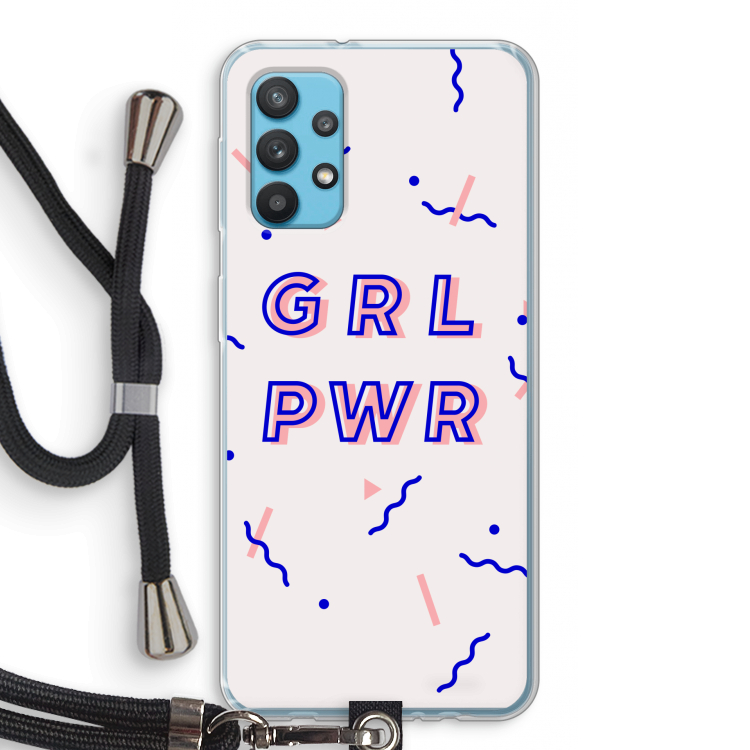GRL PWR: Samsung Galaxy A32 4G Transparant Hoesje met koord