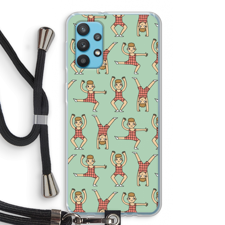Gymboys: Samsung Galaxy A32 4G Transparant Hoesje met koord