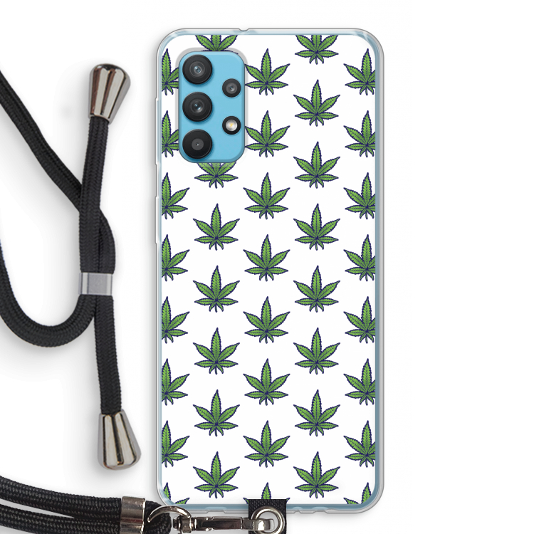 Weed: Samsung Galaxy A32 4G Transparant Hoesje met koord