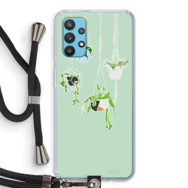 Hang In There: Samsung Galaxy A32 4G Transparant Hoesje met koord