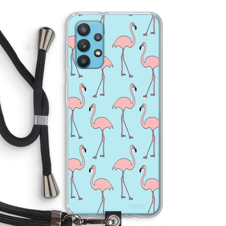 Anything Flamingoes: Samsung Galaxy A32 4G Transparant Hoesje met koord