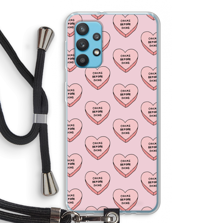 Chicks before dicks: Samsung Galaxy A32 4G Transparant Hoesje met koord