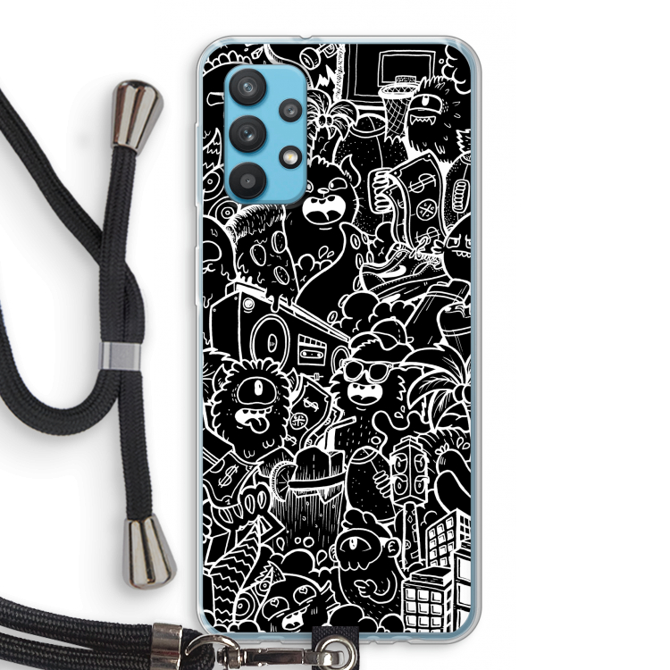 Vexx Black City : Samsung Galaxy A32 4G Transparant Hoesje met koord