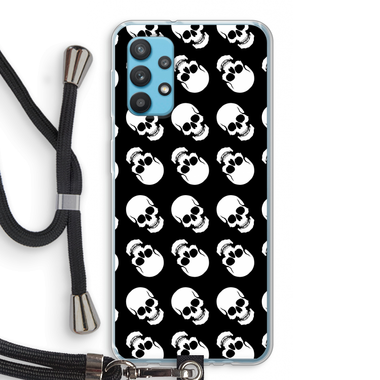 Musketon Skulls: Samsung Galaxy A32 4G Transparant Hoesje met koord