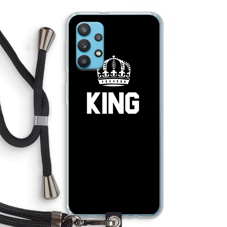 King zwart: Samsung Galaxy A32 4G Transparant Hoesje met koord