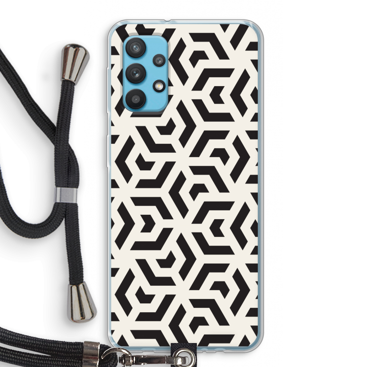 Crazy pattern: Samsung Galaxy A32 4G Transparant Hoesje met koord