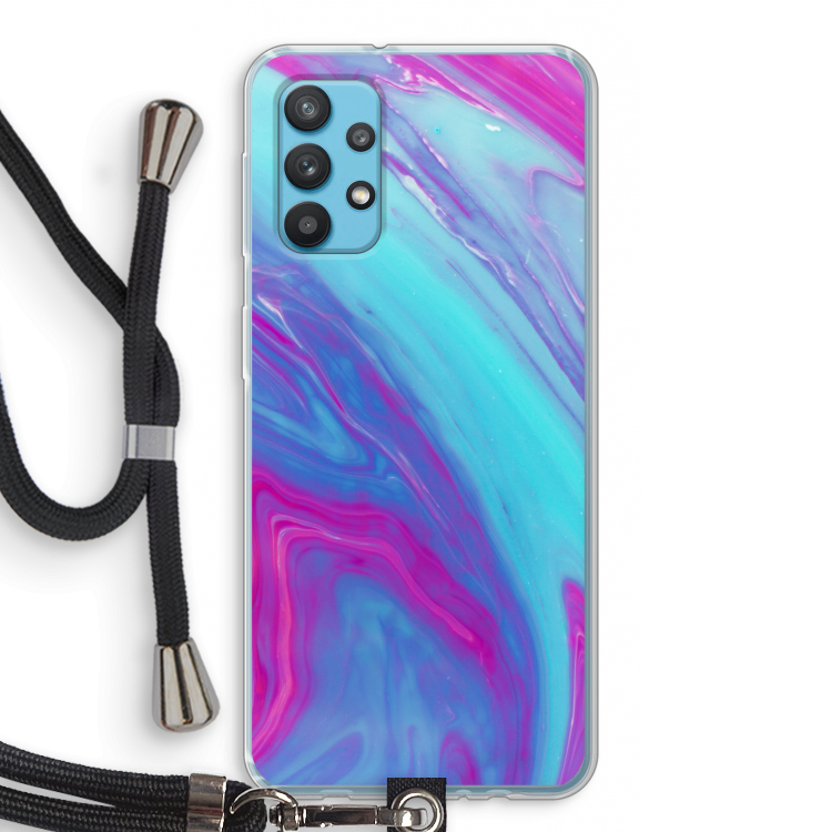 Zweverige regenboog: Samsung Galaxy A32 4G Transparant Hoesje met koord