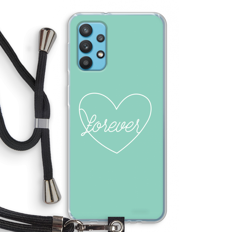 Forever heart pastel: Samsung Galaxy A32 4G Transparant Hoesje met koord