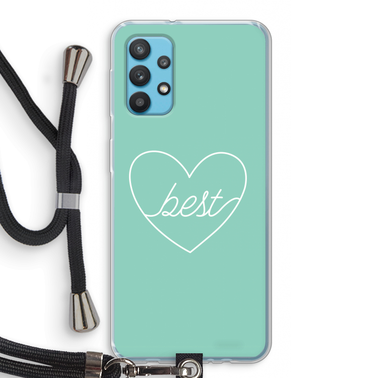 Best heart pastel: Samsung Galaxy A32 4G Transparant Hoesje met koord