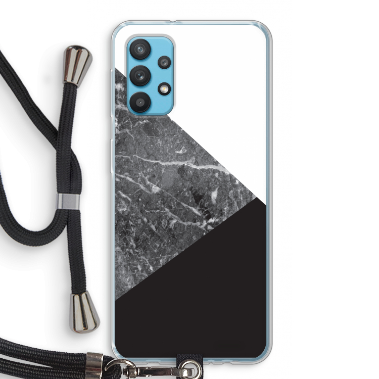 Combinatie marmer: Samsung Galaxy A32 4G Transparant Hoesje met koord