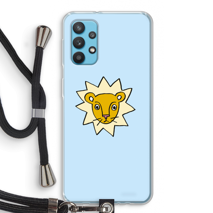 Kleine leeuw: Samsung Galaxy A32 4G Transparant Hoesje met koord