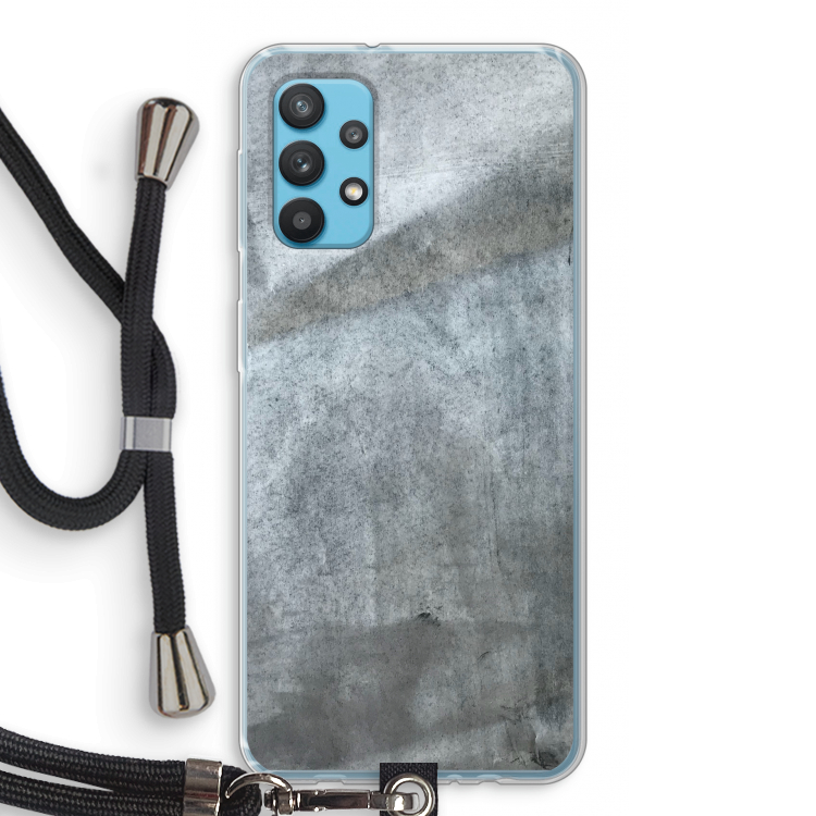 Grey Stone: Samsung Galaxy A32 4G Transparant Hoesje met koord
