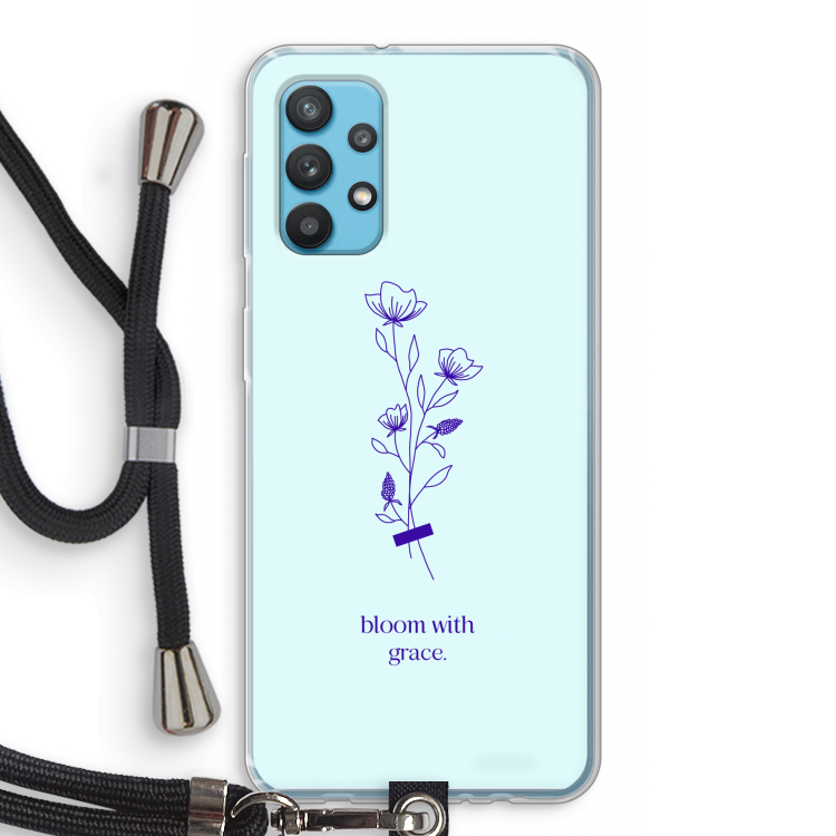 Bloom with grace: Samsung Galaxy A32 4G Transparant Hoesje met koord