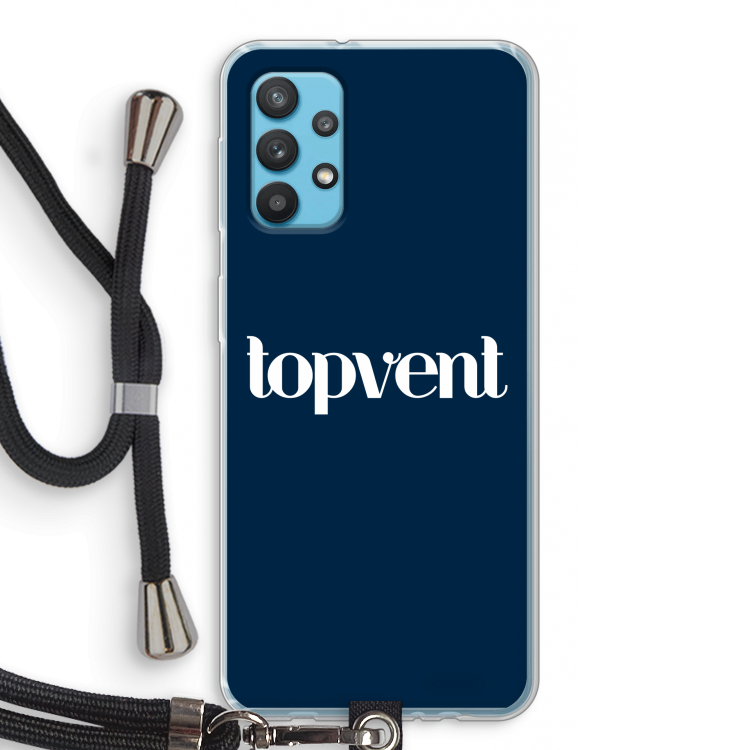 Topvent Navy: Samsung Galaxy A32 4G Transparant Hoesje met koord