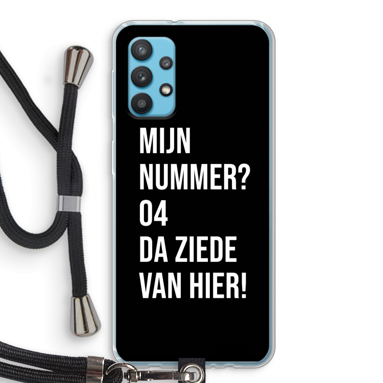 Da ziede van hier - Zwart: Samsung Galaxy A32 4G Transparant Hoesje met koord