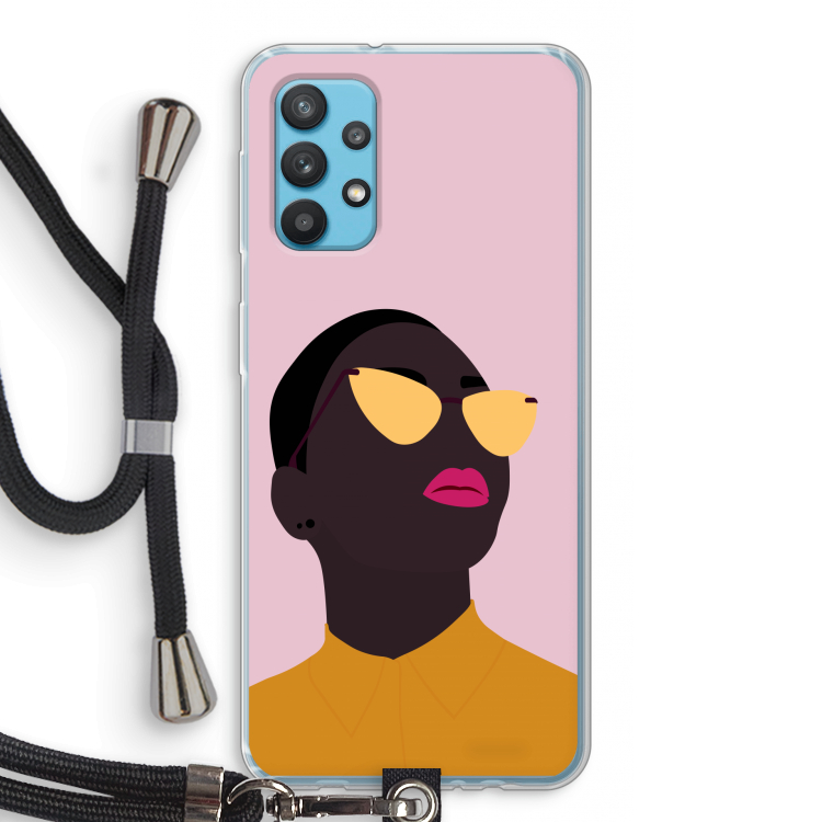 Yellow glasses: Samsung Galaxy A32 4G Transparant Hoesje met koord