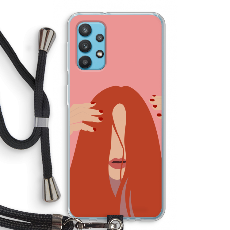 Woke up like this: Samsung Galaxy A32 4G Transparant Hoesje met koord