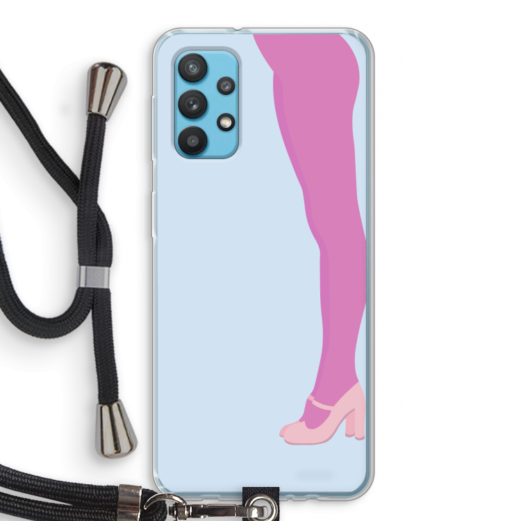 Pink panty: Samsung Galaxy A32 4G Transparant Hoesje met koord