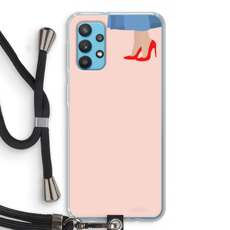High heels: Samsung Galaxy A32 4G Transparant Hoesje met koord