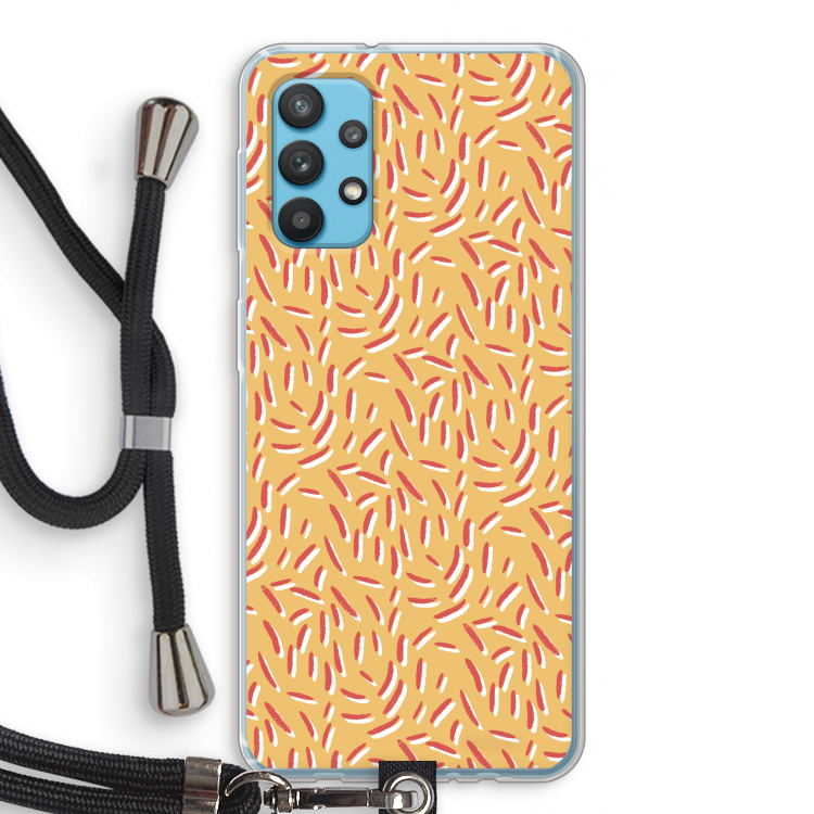 Camouflage: Samsung Galaxy A32 4G Transparant Hoesje met koord