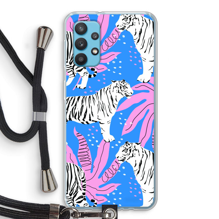 Tijger: Samsung Galaxy A32 4G Transparant Hoesje met koord
