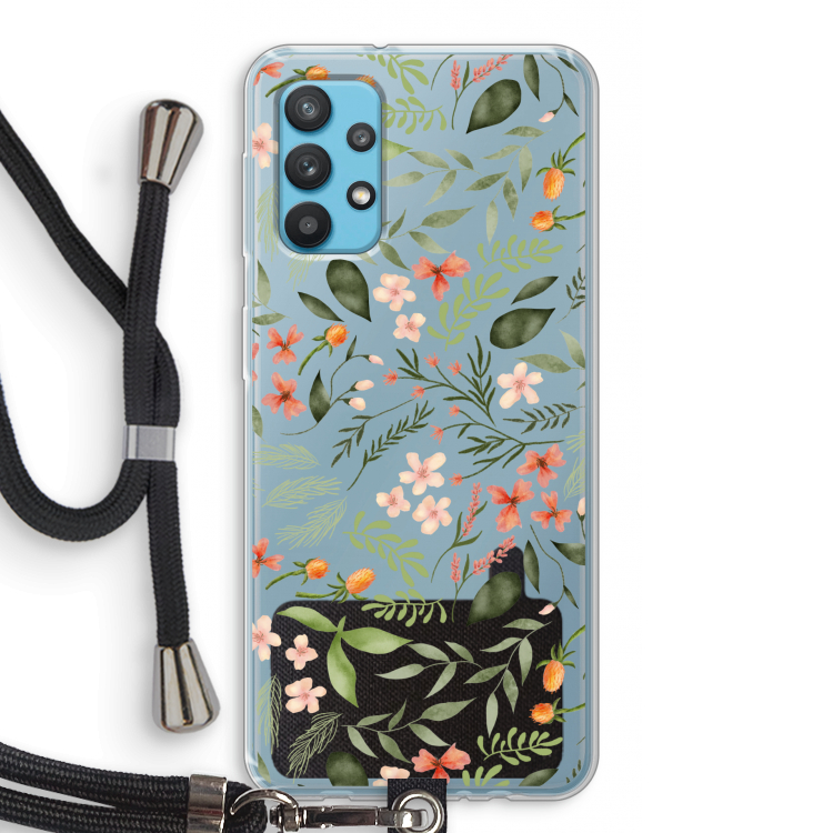 Sweet little flowers: Samsung Galaxy A32 4G Transparant Hoesje met koord