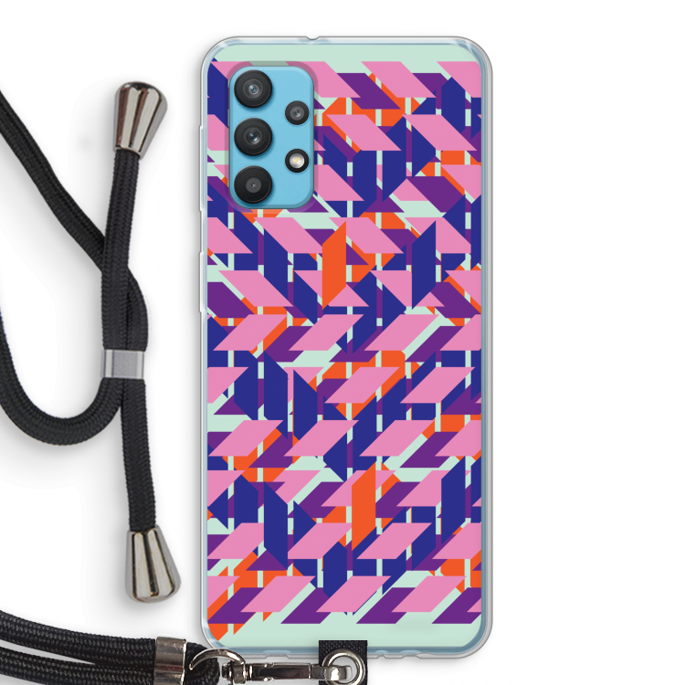 Skew Blush 3: Samsung Galaxy A32 4G Transparant Hoesje met koord